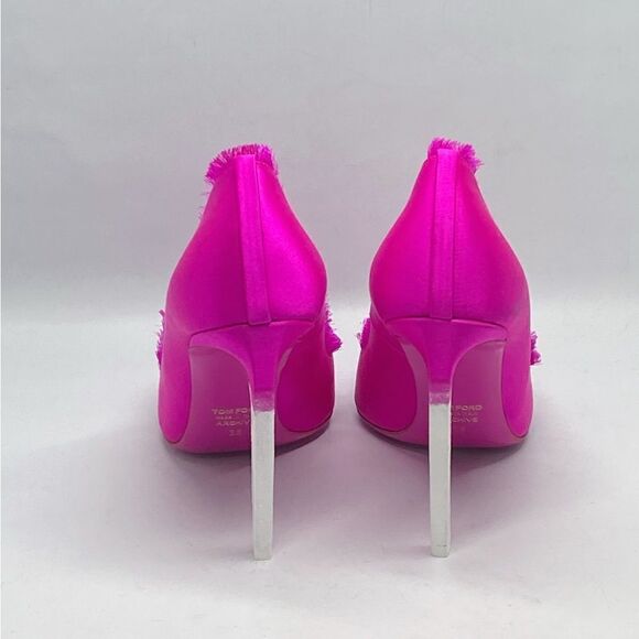 Tom Ford Frayed Dégradé Satin Pumps Pink size 38 - Picture 10 of 16